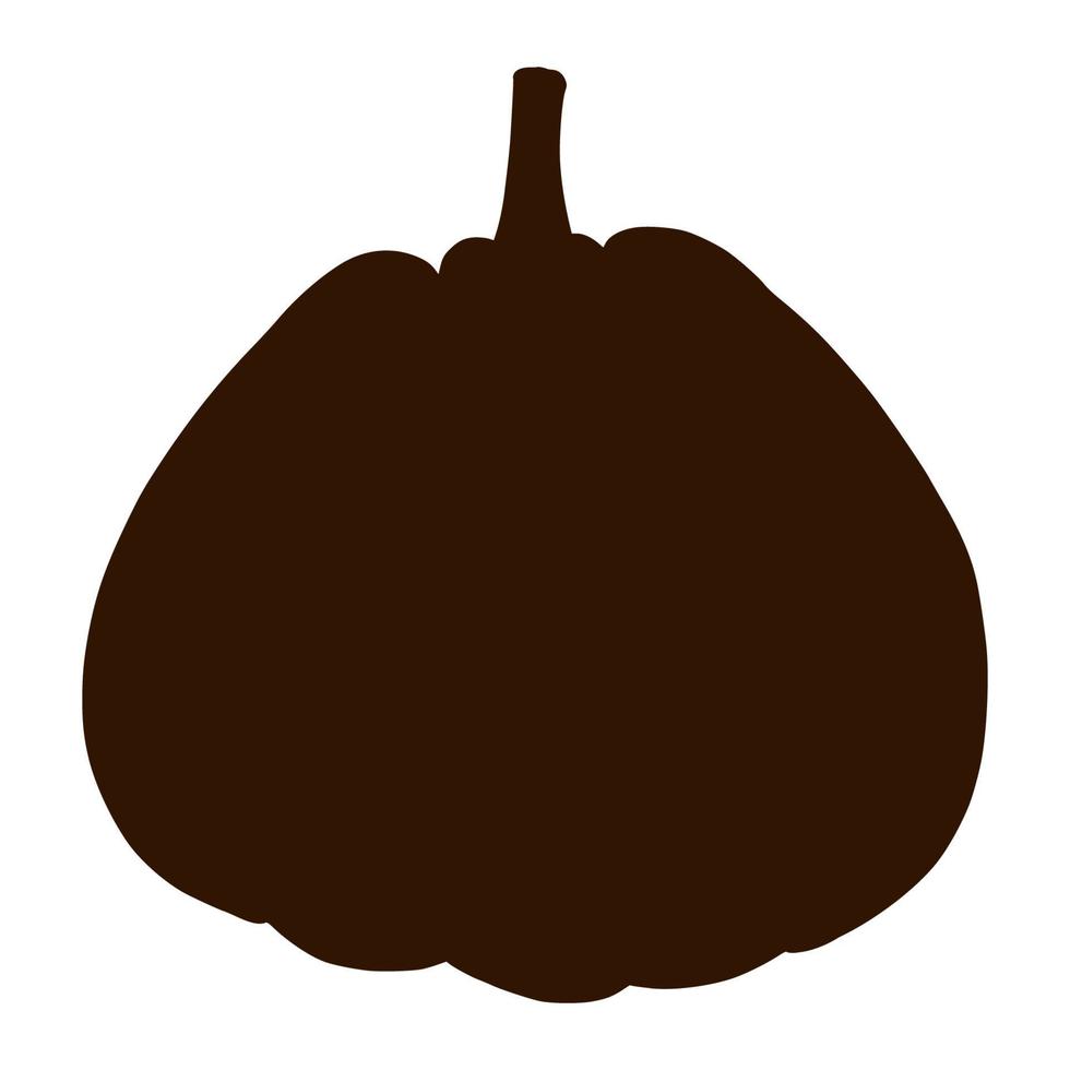 Ripe Squash Shadow. Autumn Food Illustration. Pumpkin Silhouette. Element for autumn decorative design, halloween invitation, harvest, sticker, print, logo, menu, recipe vector