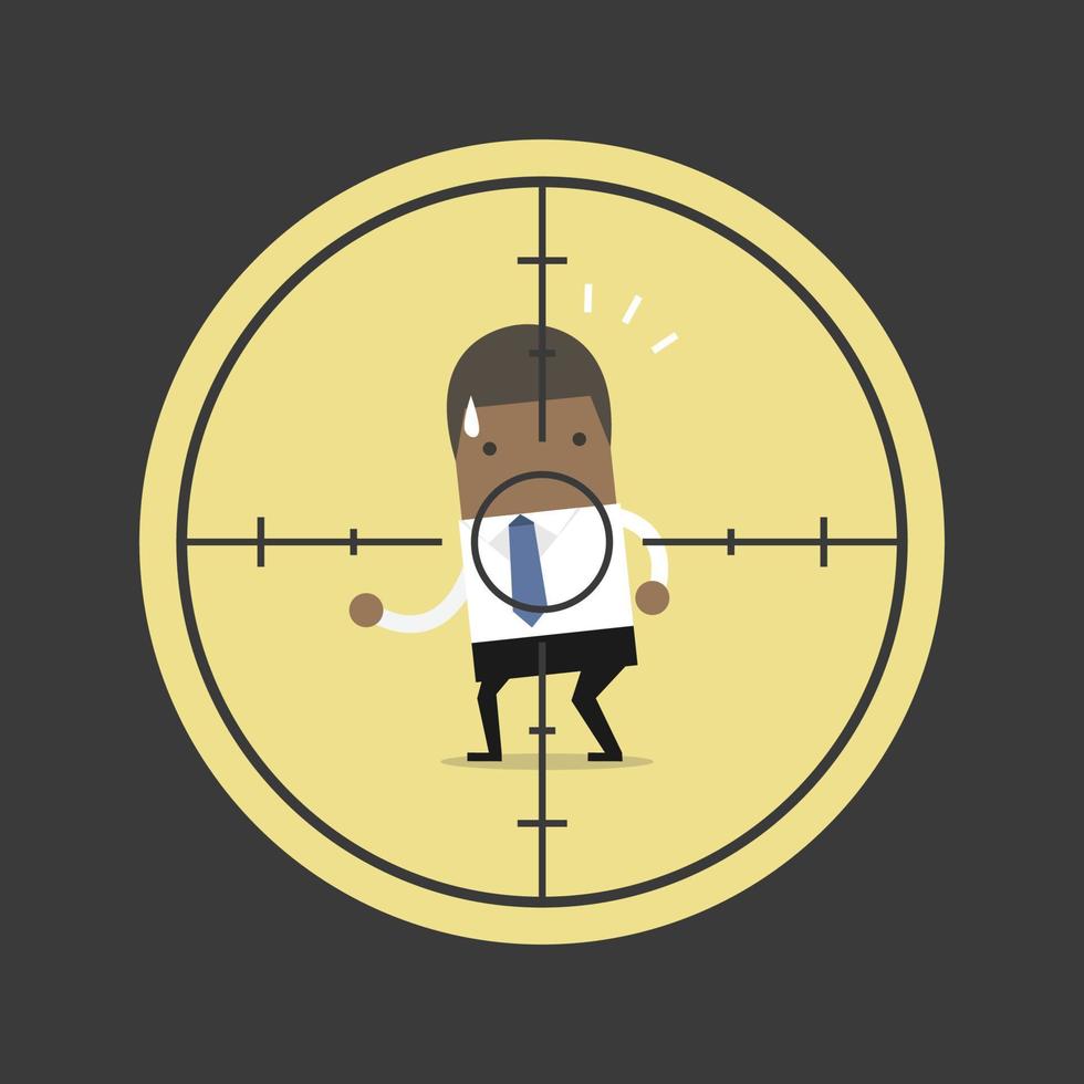 African businessman in crosshairs. vector