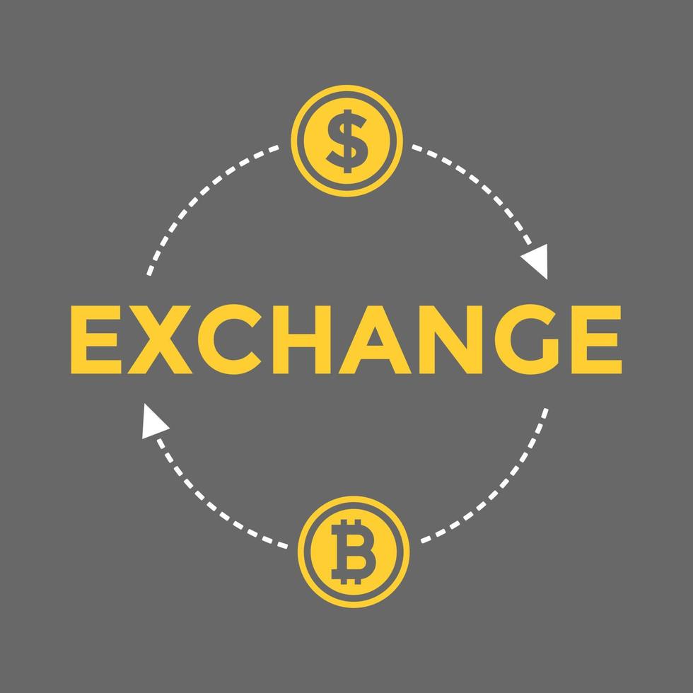 Bitcoin al icono de cambio de dólar. vector