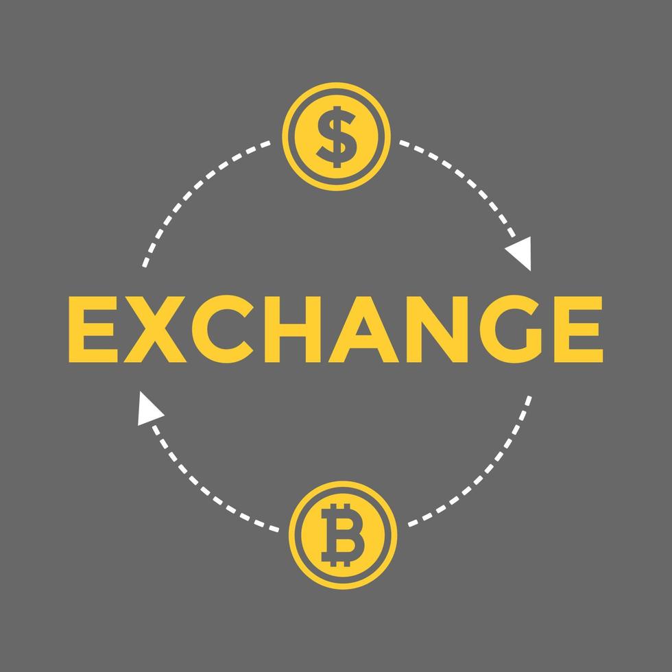 Bitcoin to dollar exchange icon. vector