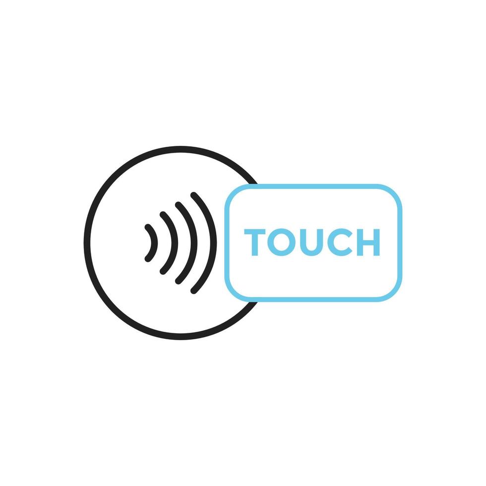 NFC touch payment vector outline Icon.