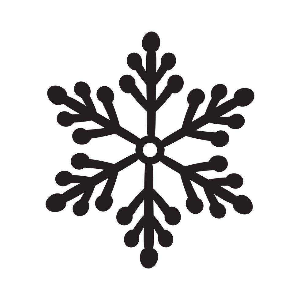 Christmas calligraphic snowflake. hand drawn vector icon in trendy flat style isolated on white background. Xmas snow icon illustration