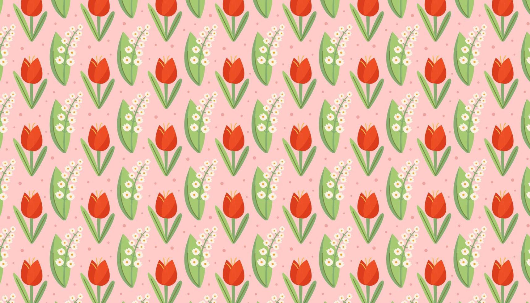 Snowdrop tulip natural floral pattern texture background banner Packaging design vector