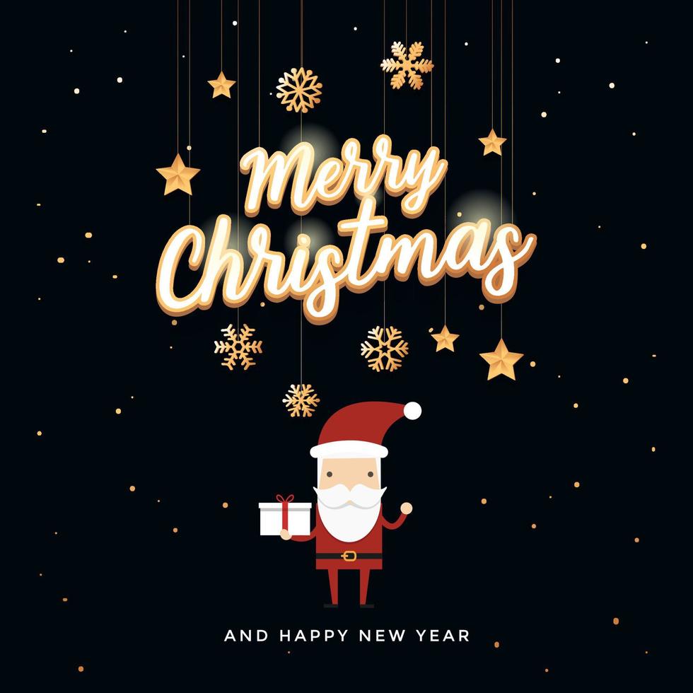 tarjeta de felicitación de navidad con santa claus de navidad. vector