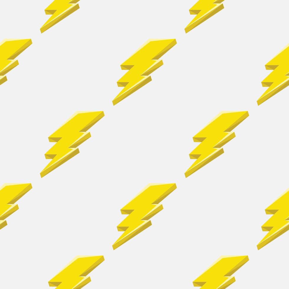 Lightning or thunder sign symbol pattern on the white background. Seamless vector. vector