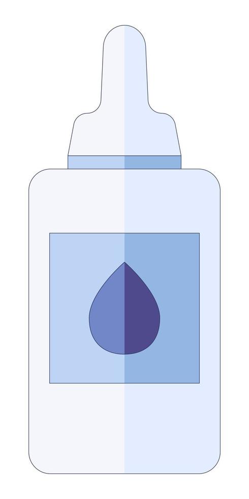Medical concept. Nasal drops. For colds, flu, cough medicine drops in the nose in a flat style isolated on a white background. vector