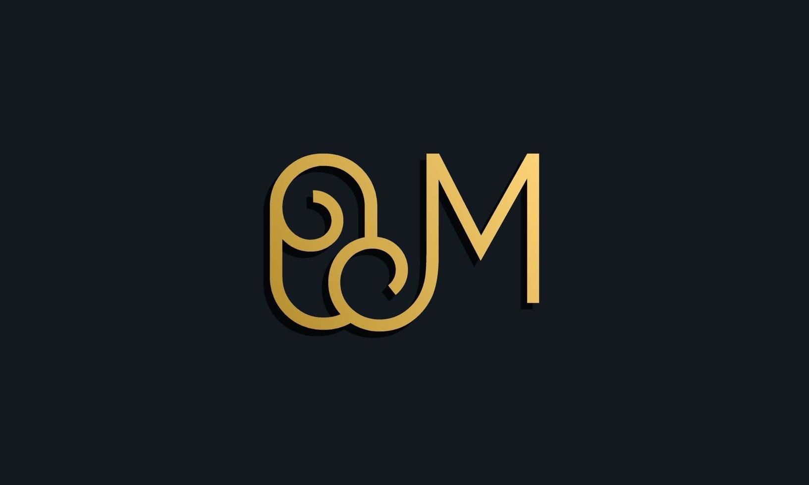 logotipo de la letra inicial de la moda de lujo om. vector