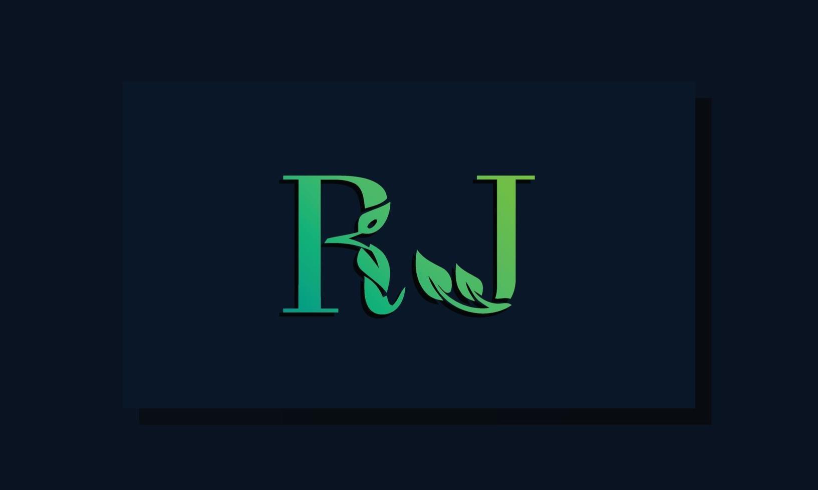 Minimal leaf style Initial RA logo. vector