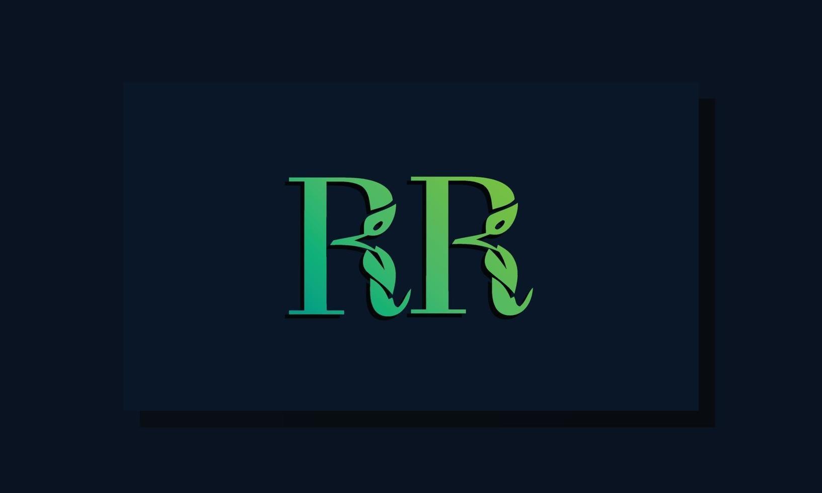 Minimal leaf style Initial RA logo. vector