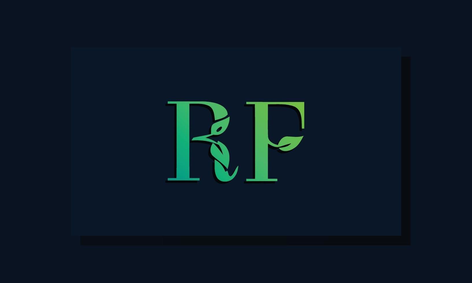 Minimal leaf style Initial RA logo. vector
