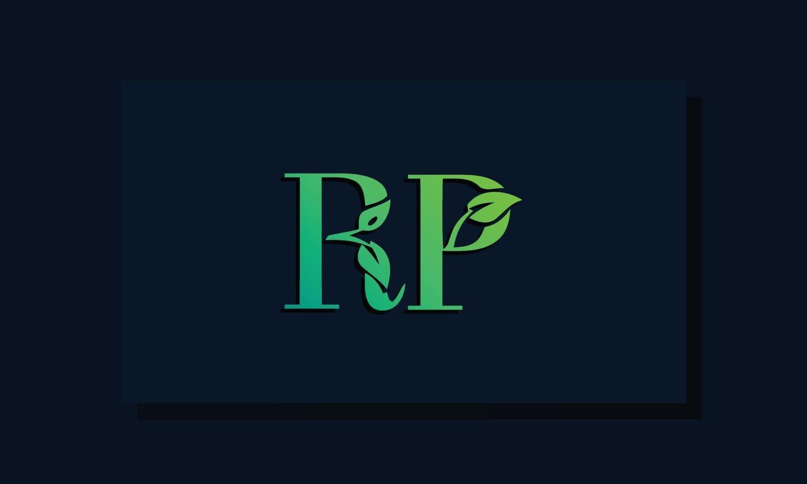Minimal leaf style Initial RA logo. vector