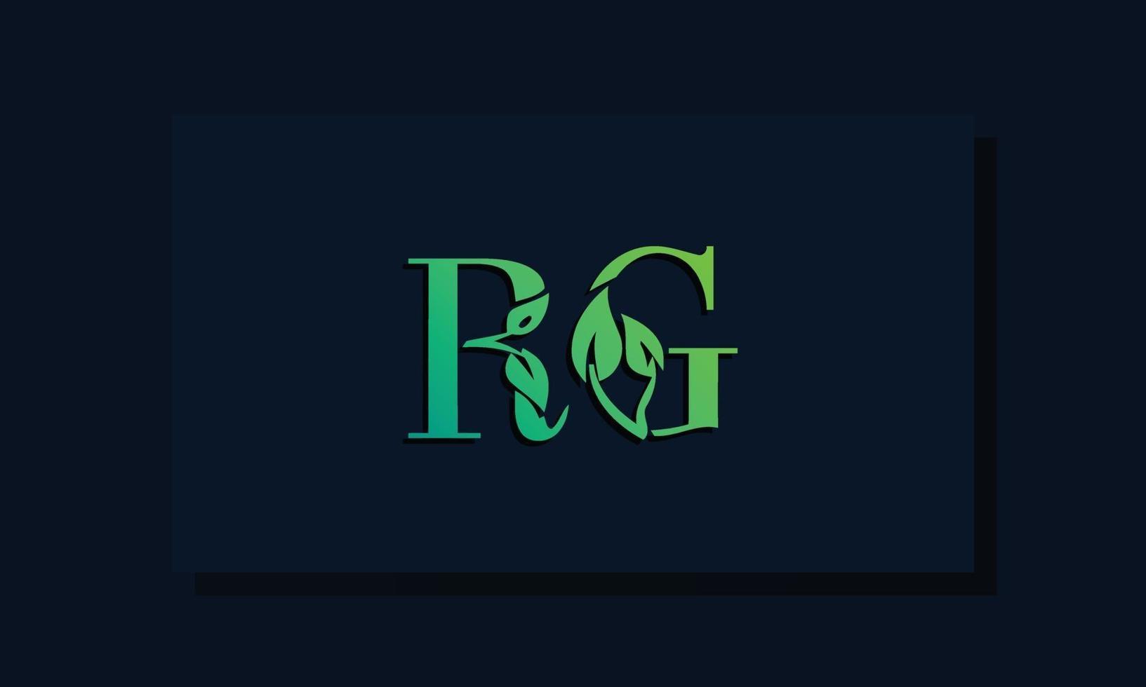Minimal leaf style Initial RA logo. vector