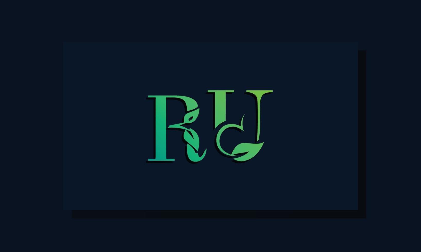 Minimal leaf style Initial RA logo. vector
