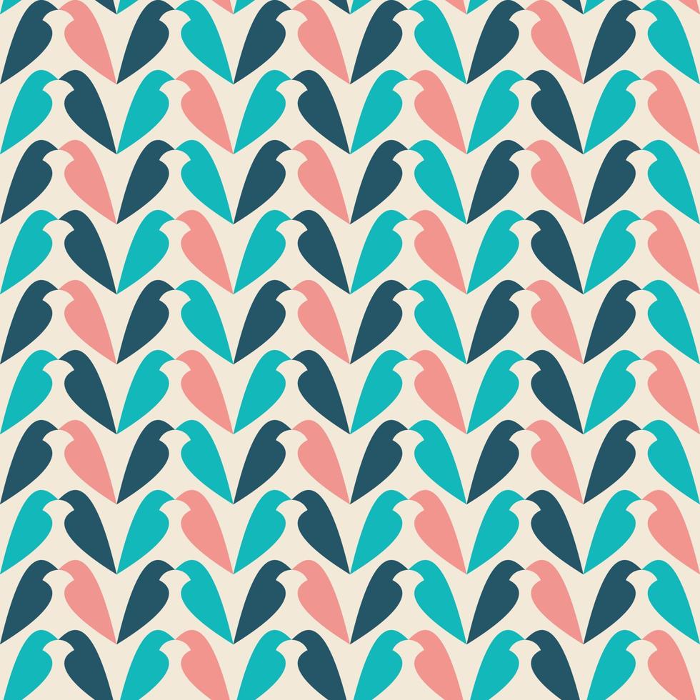 Abstract colored pattern with bird silhouette vector