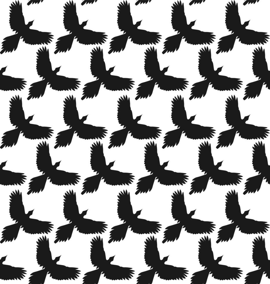 Urraca pájaro silueta de patrones sin fisuras vector