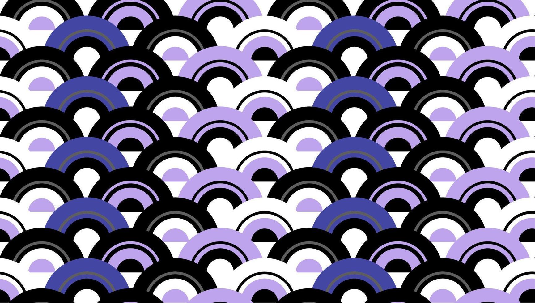 Seamless abstract arch wave purple semicircle dot pattern background. Vector illustration