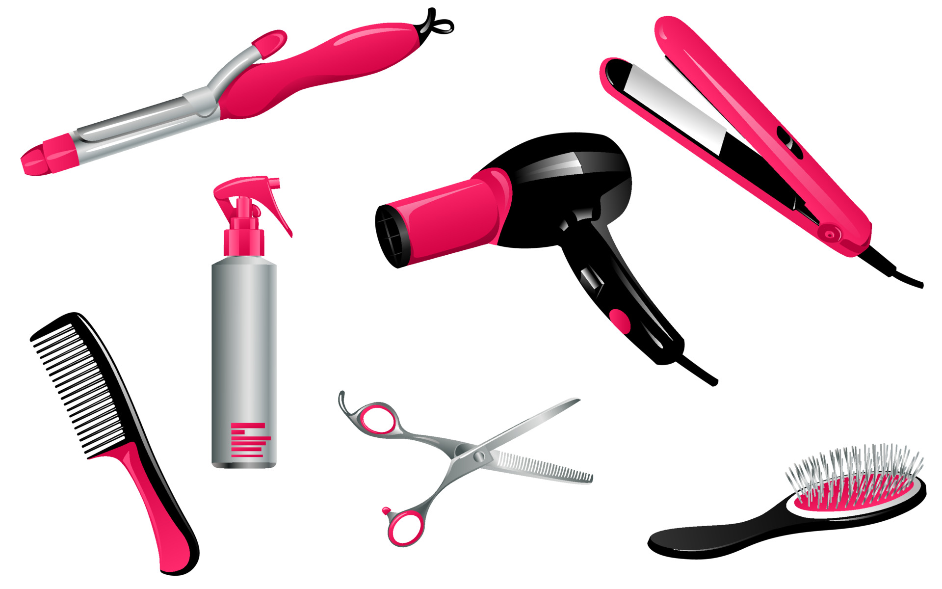 Vector Hair Care and Styling Tools and Products 3716679 Vector Art at  Vecteezy