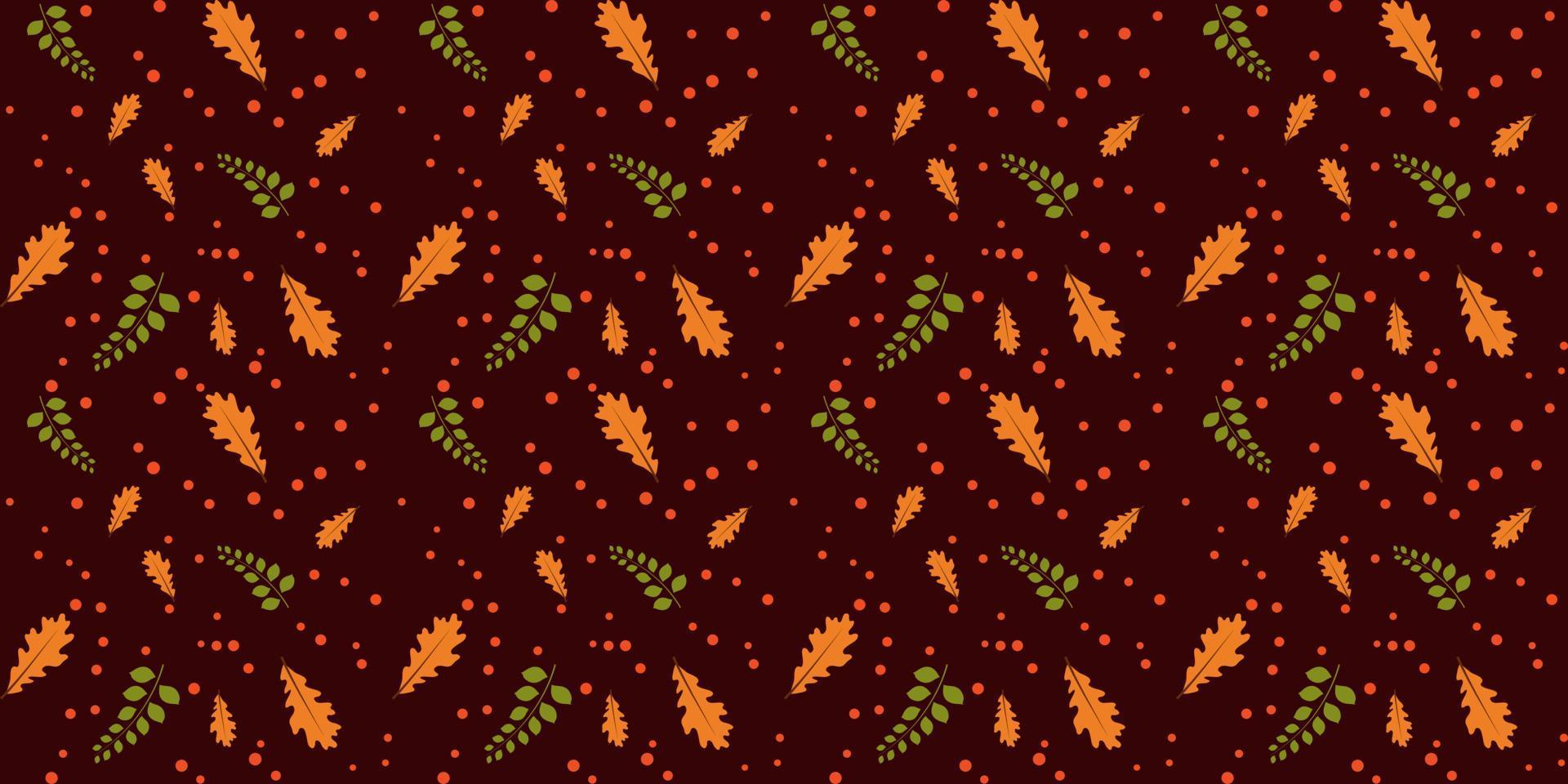 Fall leaves seamless vector pattern background. Vector illustration