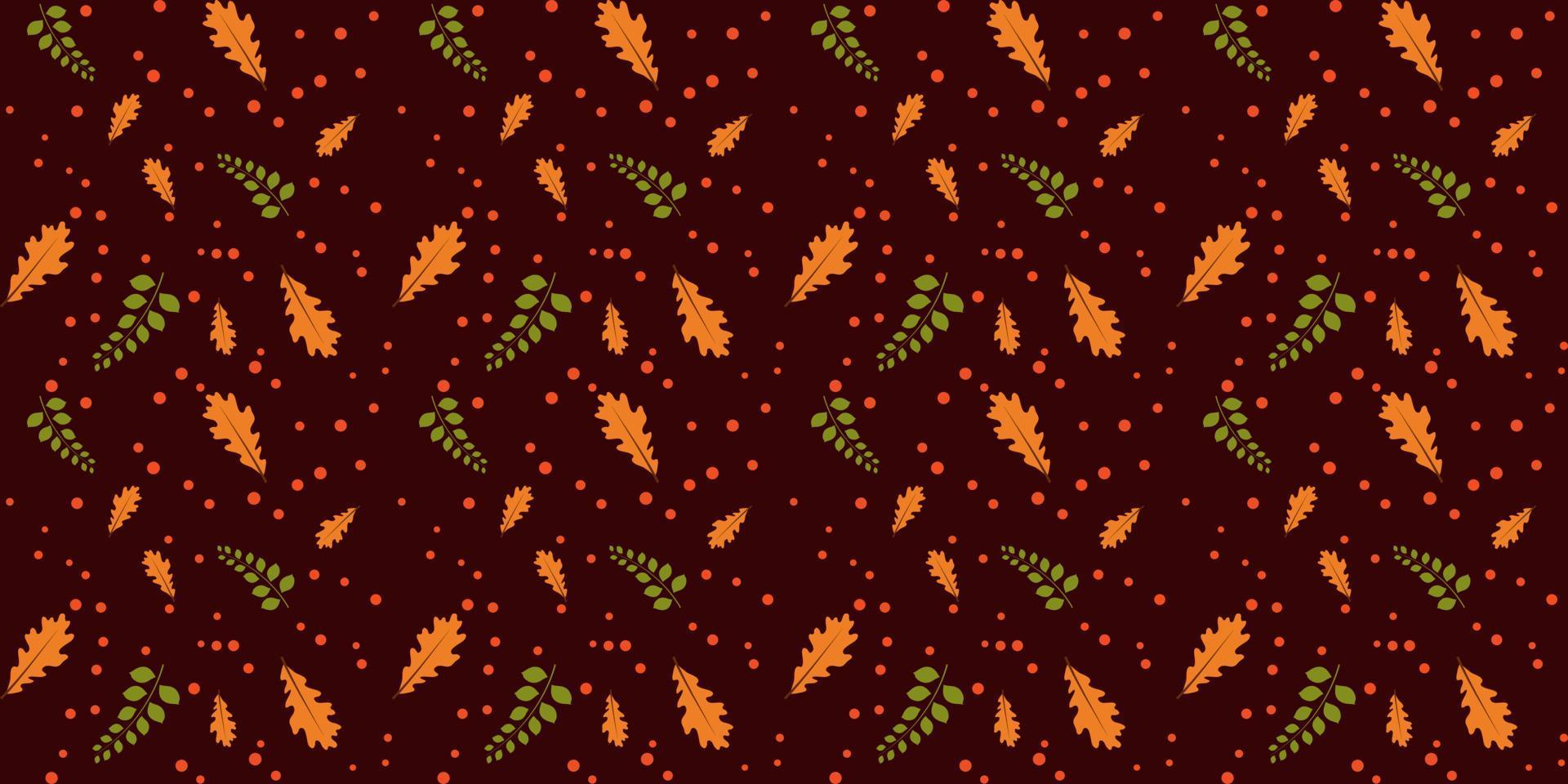 Fall leaves seamless vector pattern background. Vector illustration