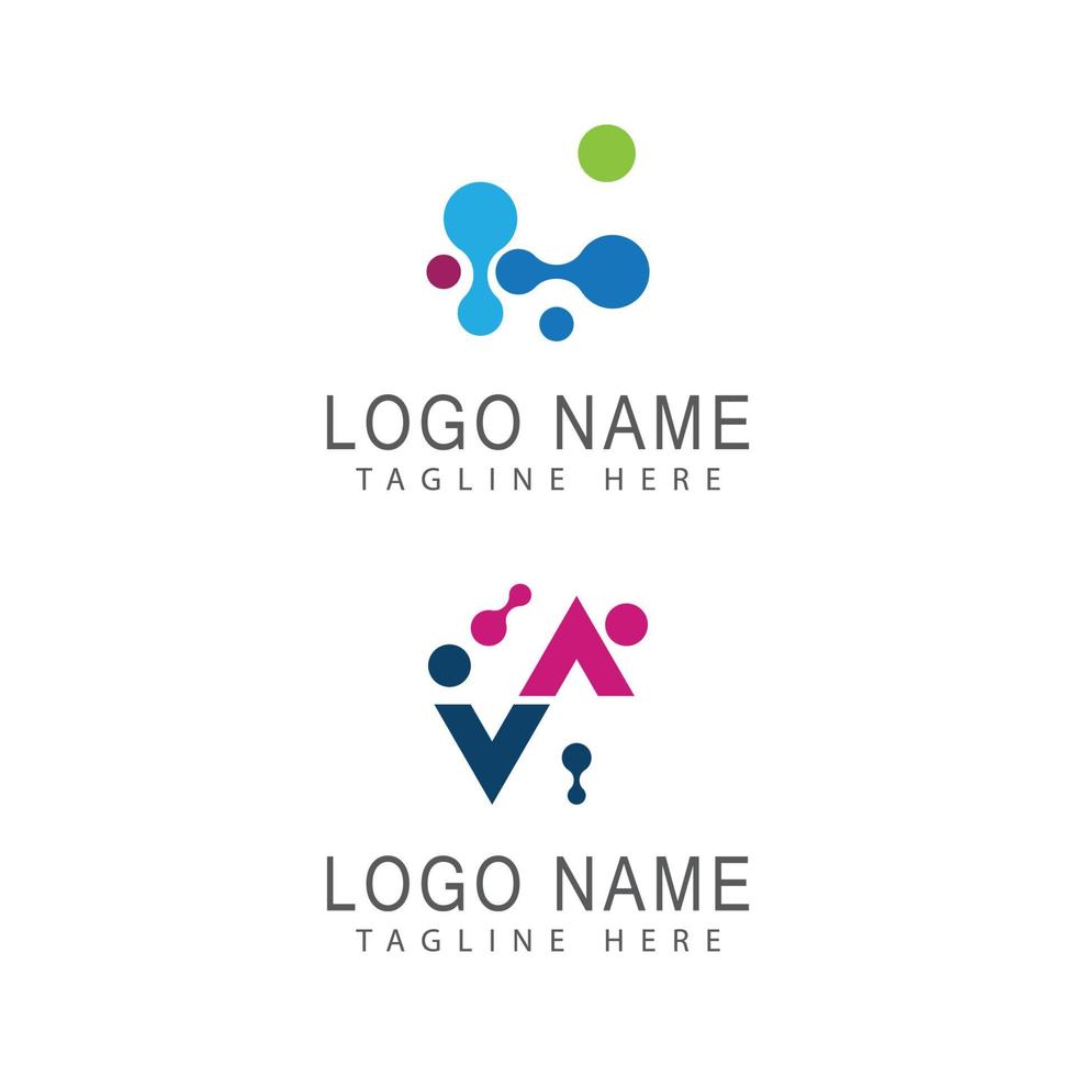 DNA gene Logo Template vector symbol illustration