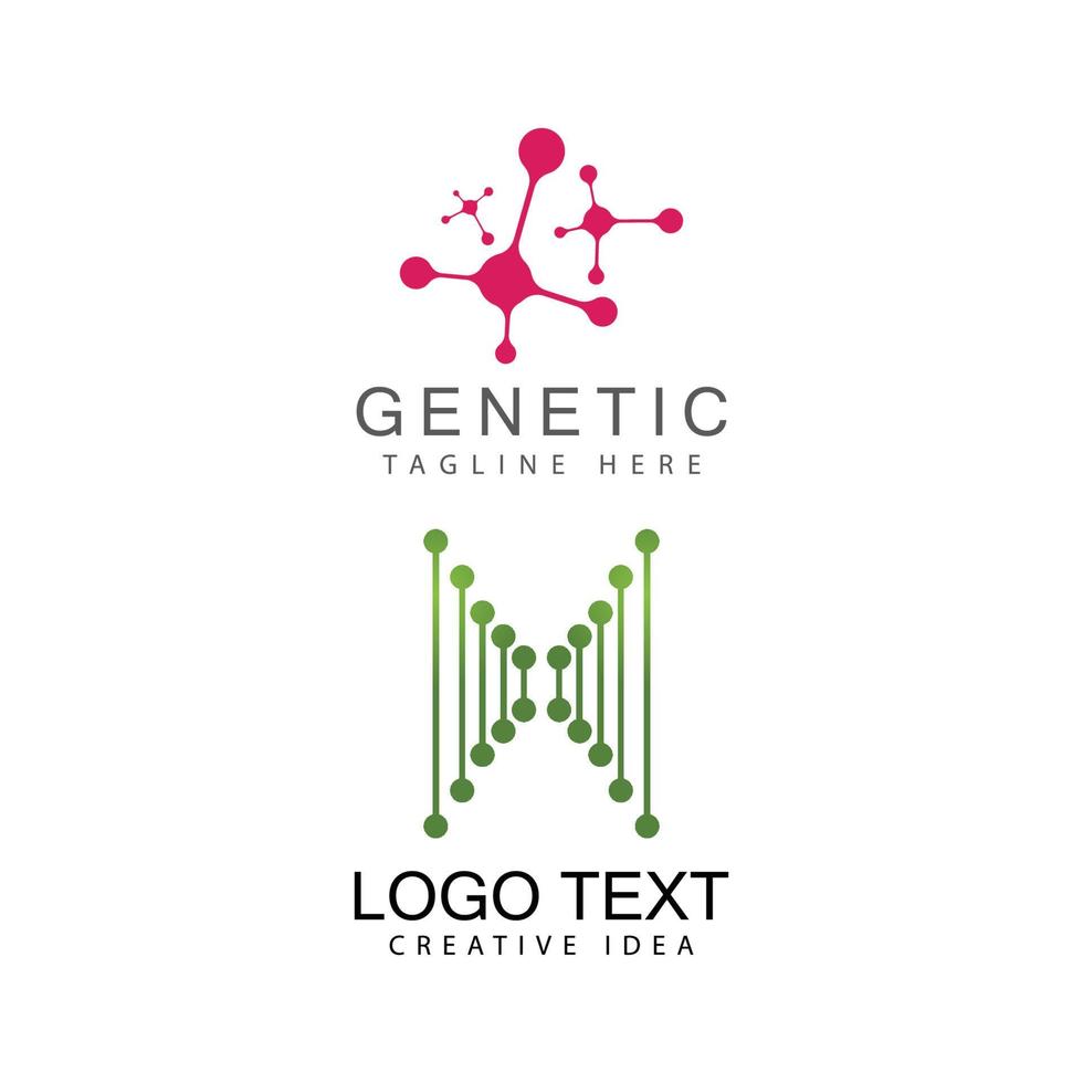 DNA gene Logo Template vector symbol illustration