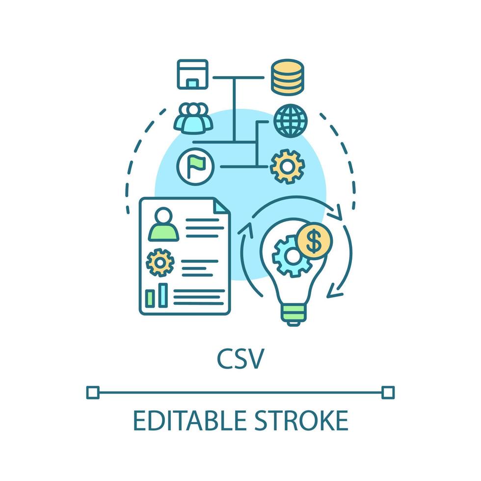 icono del concepto de csv vector