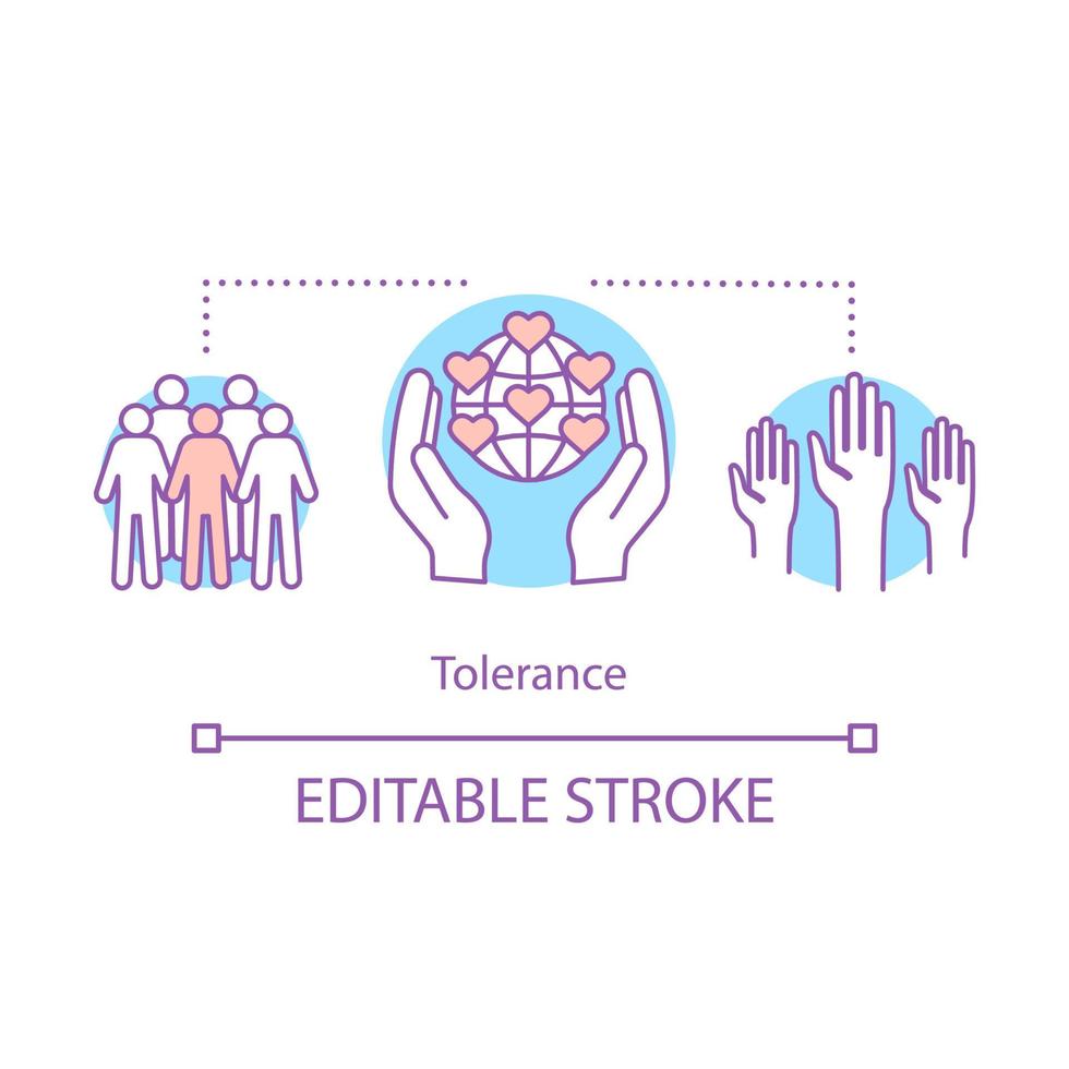 icono del concepto de tolerancia vector