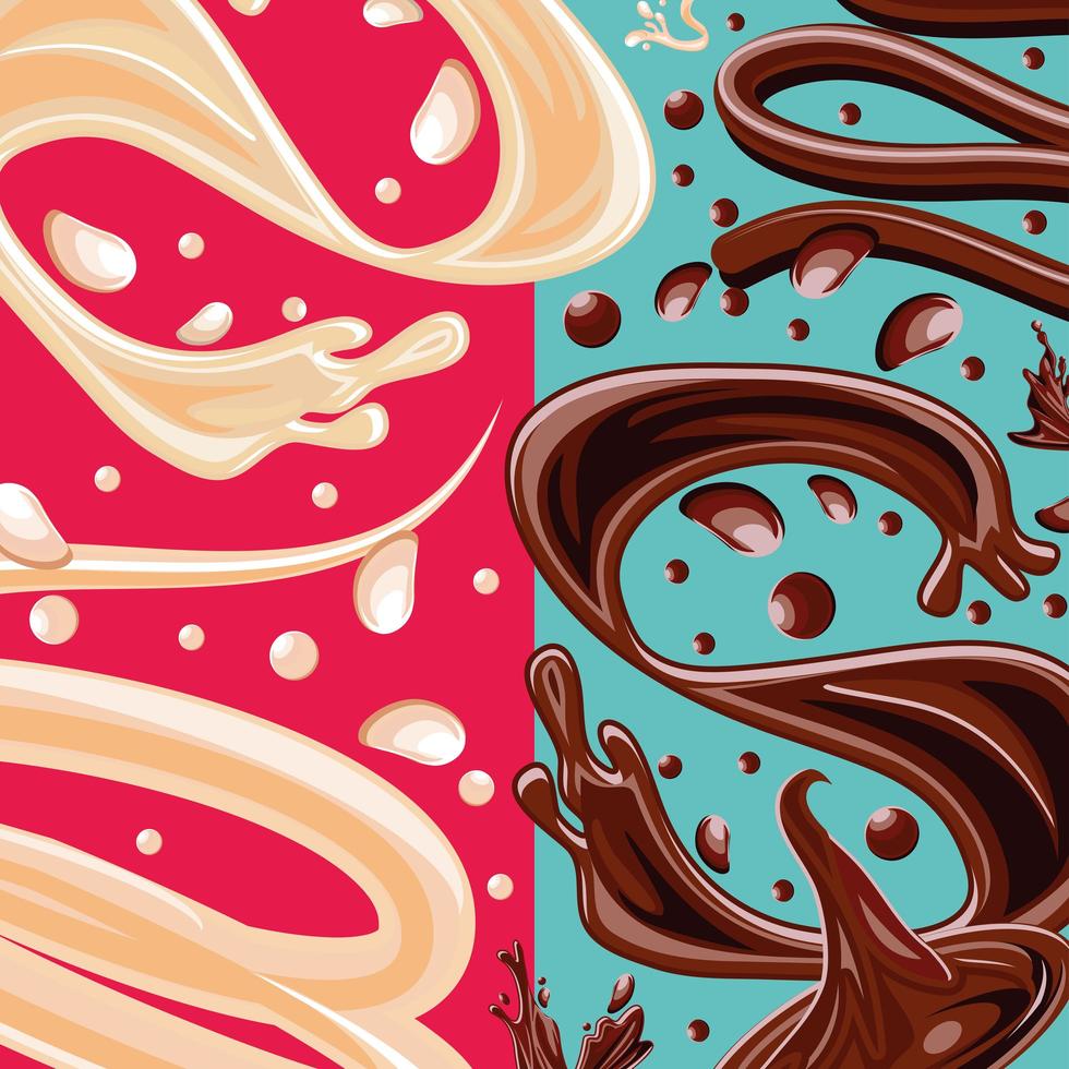 chocolate milk splashes vector