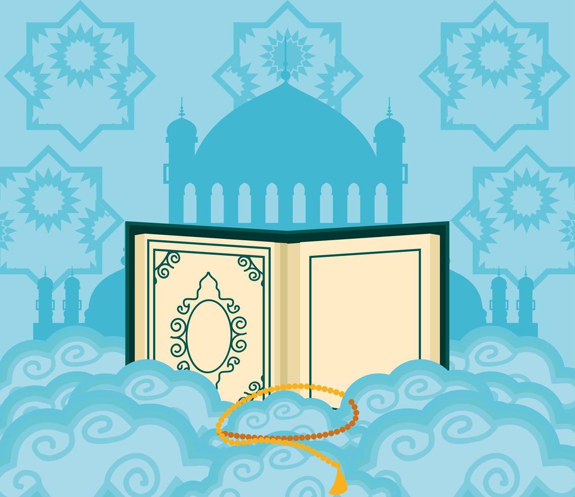quran islamic temple vector