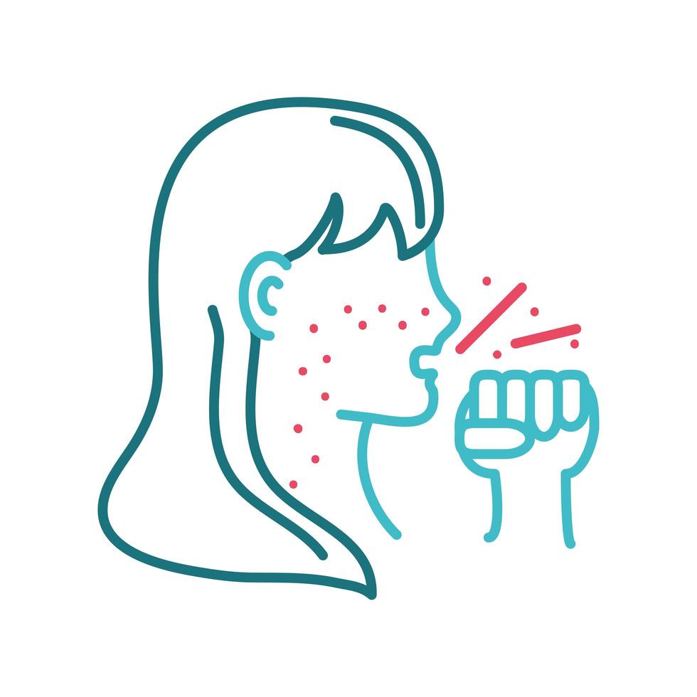 sick woman coughing vector