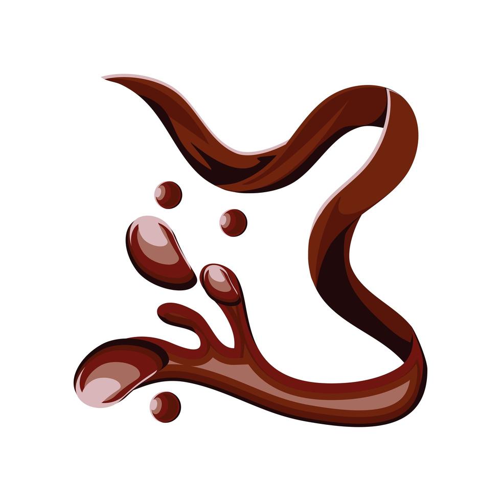 fluido de chocolate liquido vector