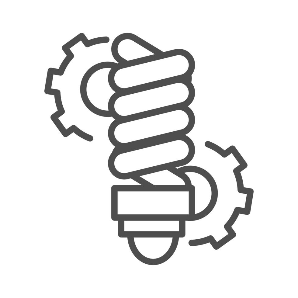 light bulb and gears vector