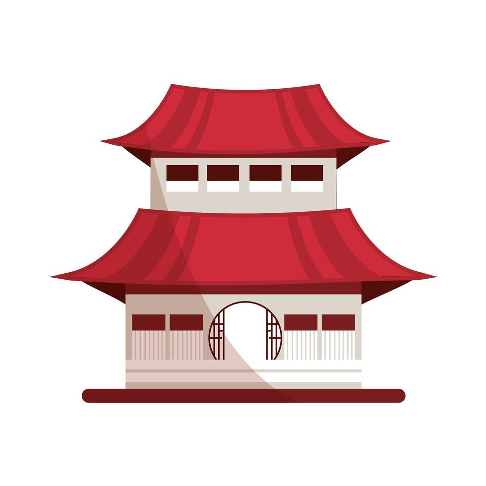 templo coreano tradicional vector