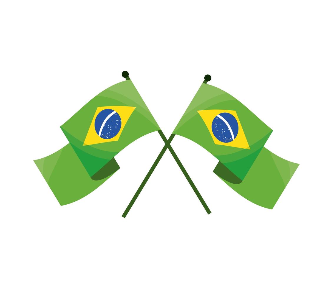 brazil flags crossed vector