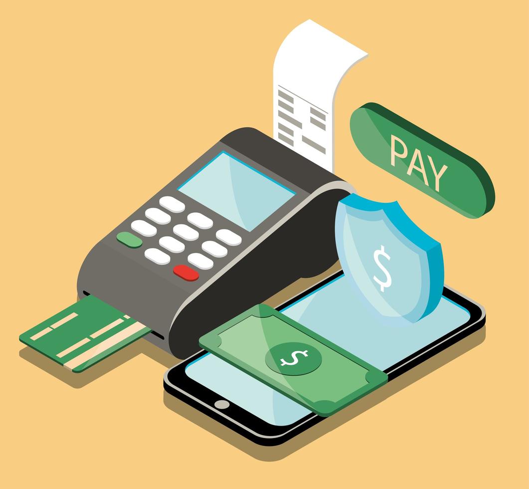 online payment technolohy vector
