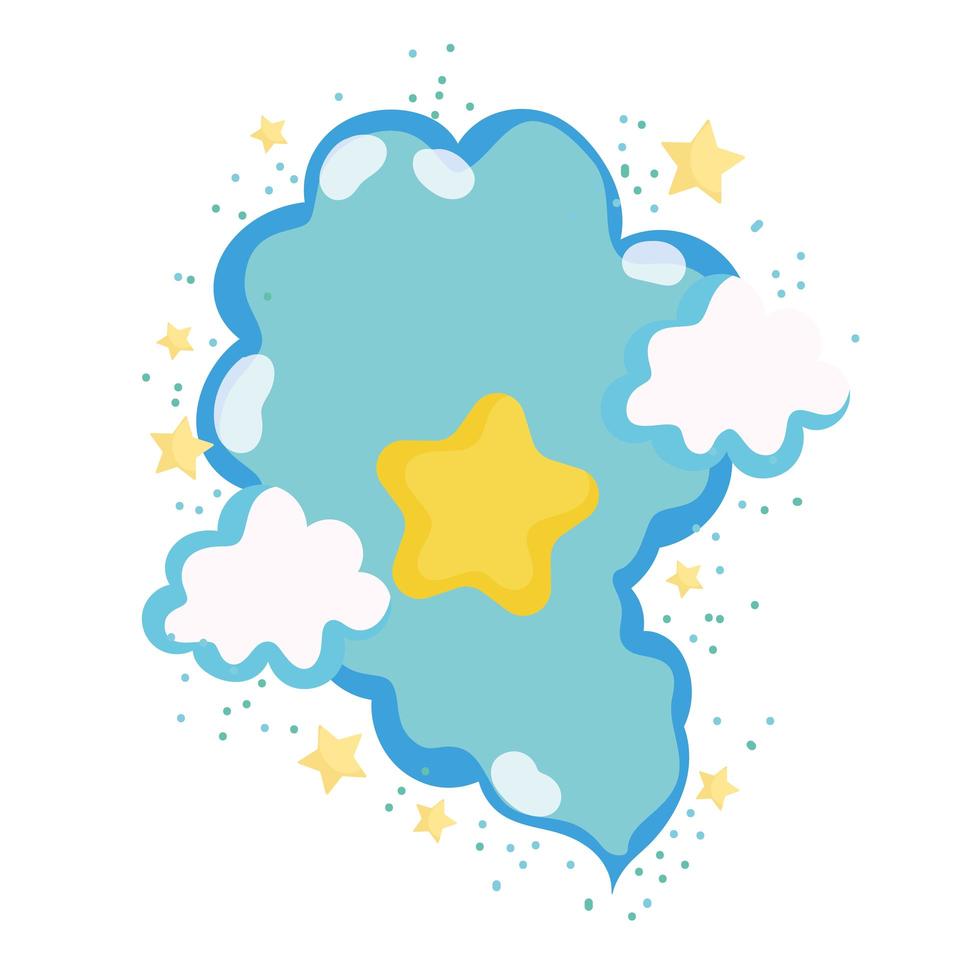 soft cloud stars weather vector