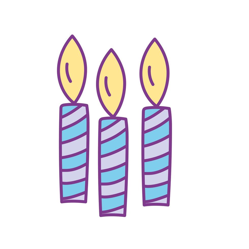 candles flame celebration vector