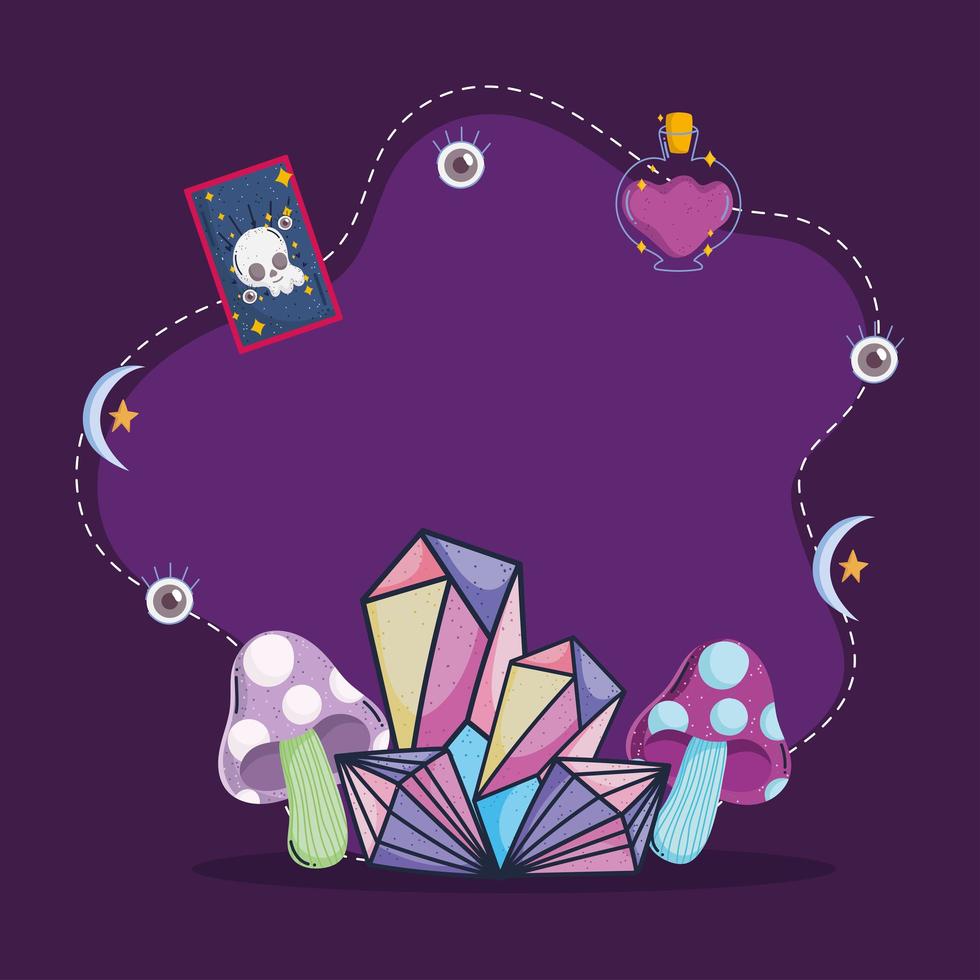 magic minerals occult vector
