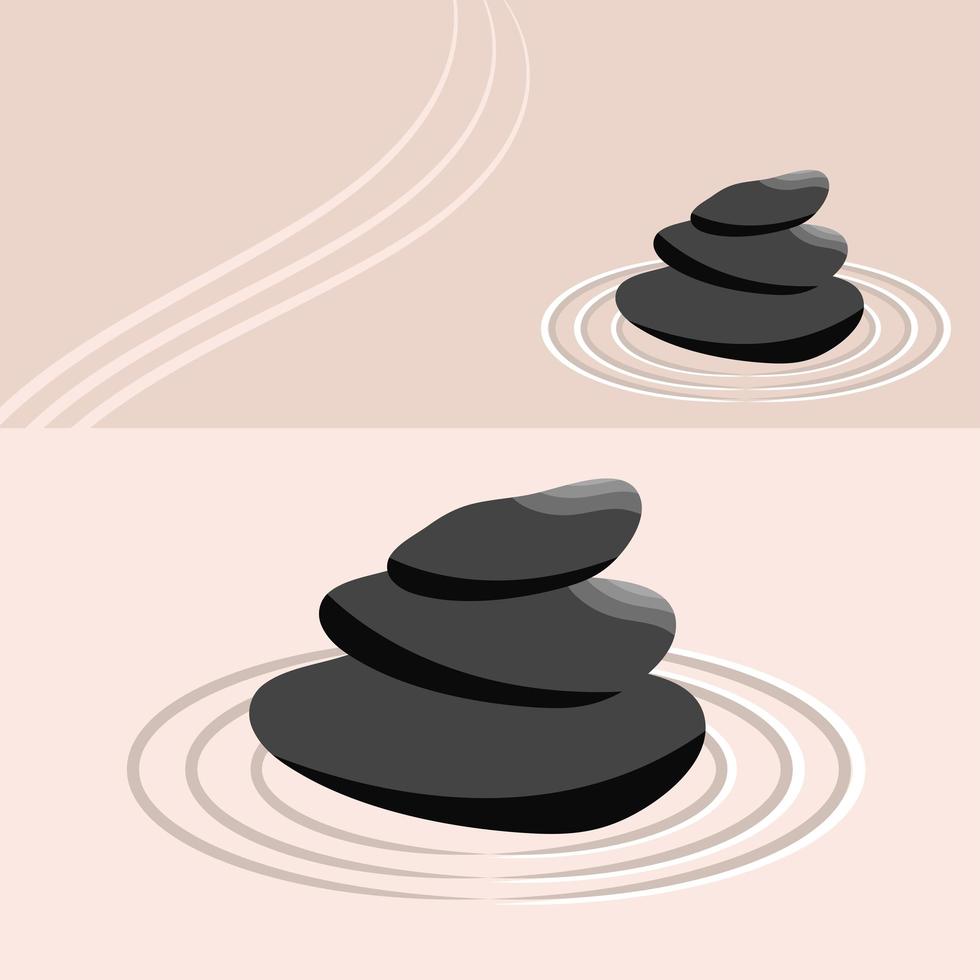 equilibrio y armonía del jardín zen vector