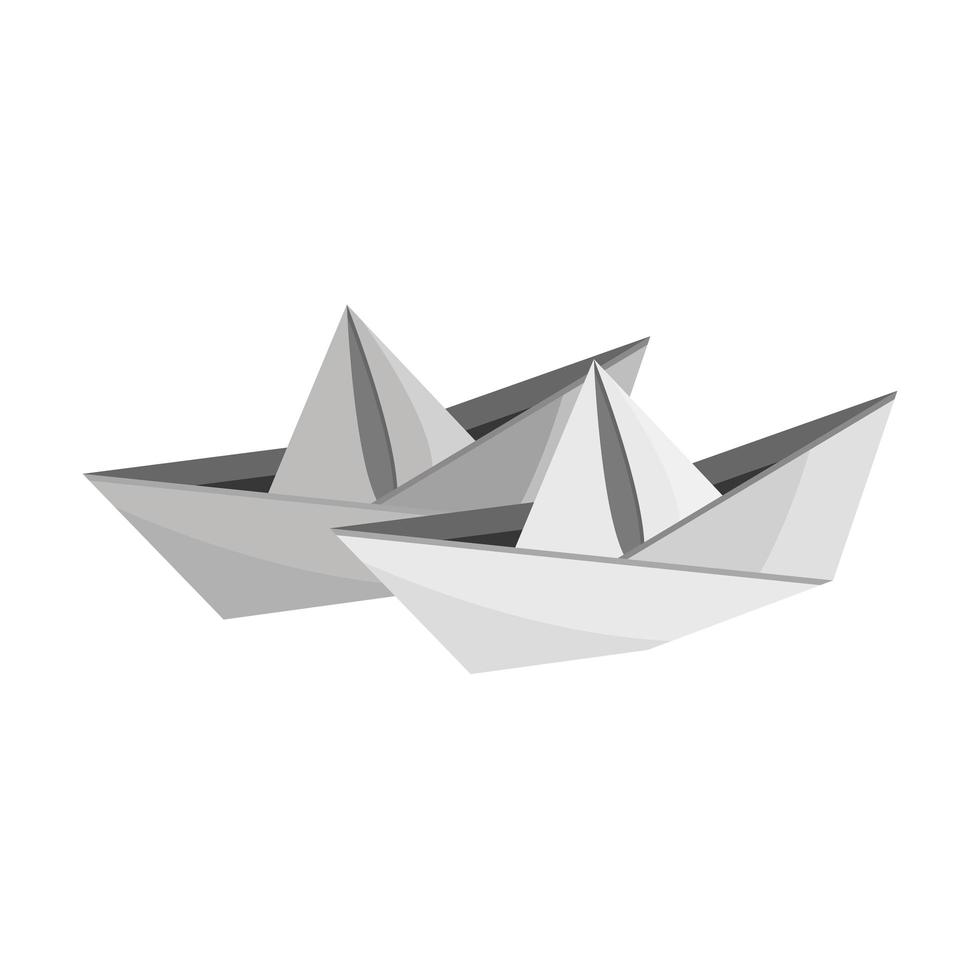 origami paper boats vector