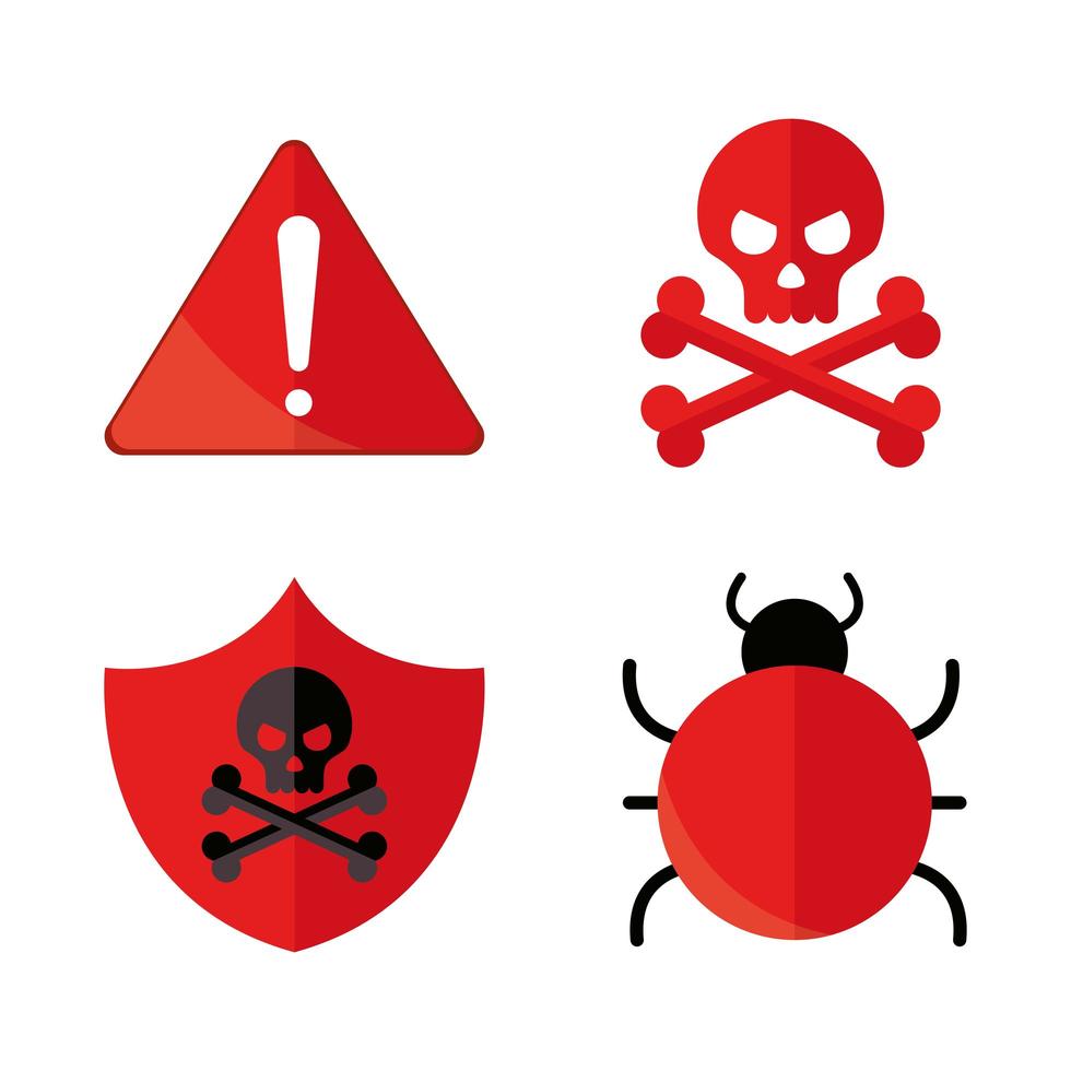 cybercrime icon set vector