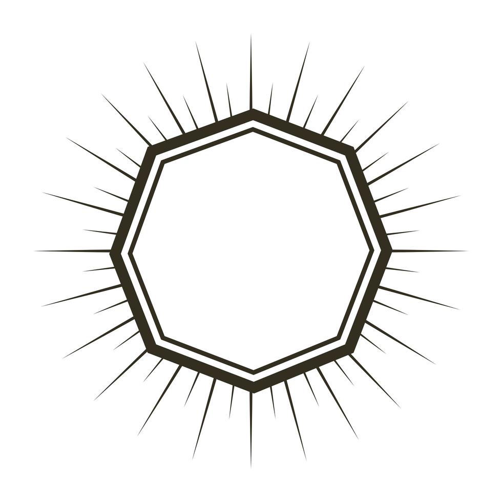 label sunburst design vector