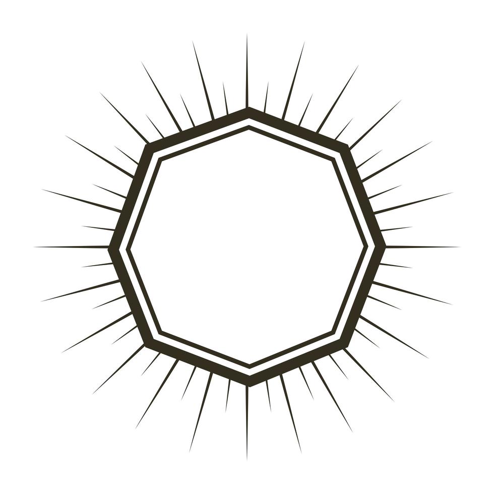 label sunburst design vector