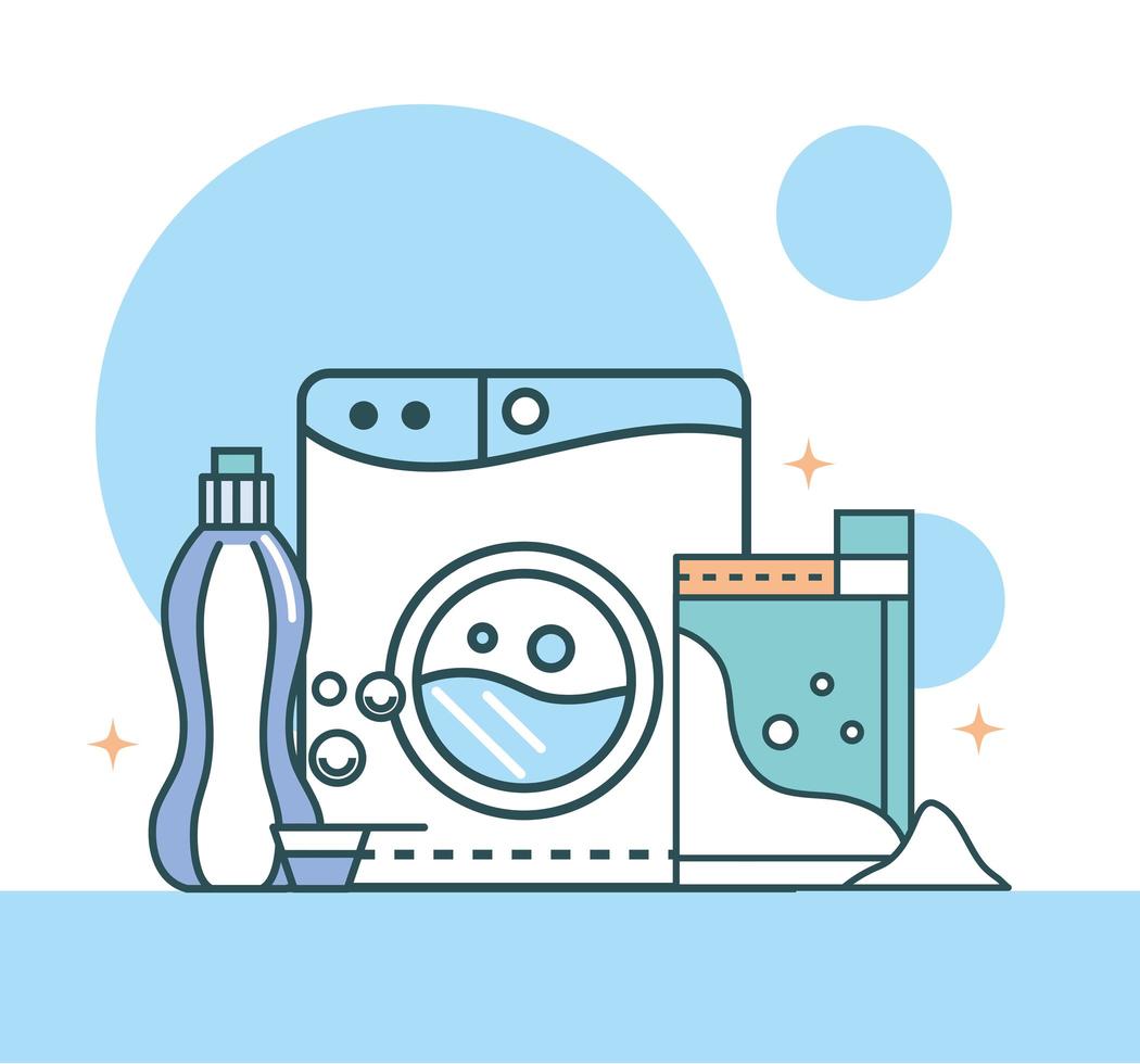 laundry machine and detergent vector