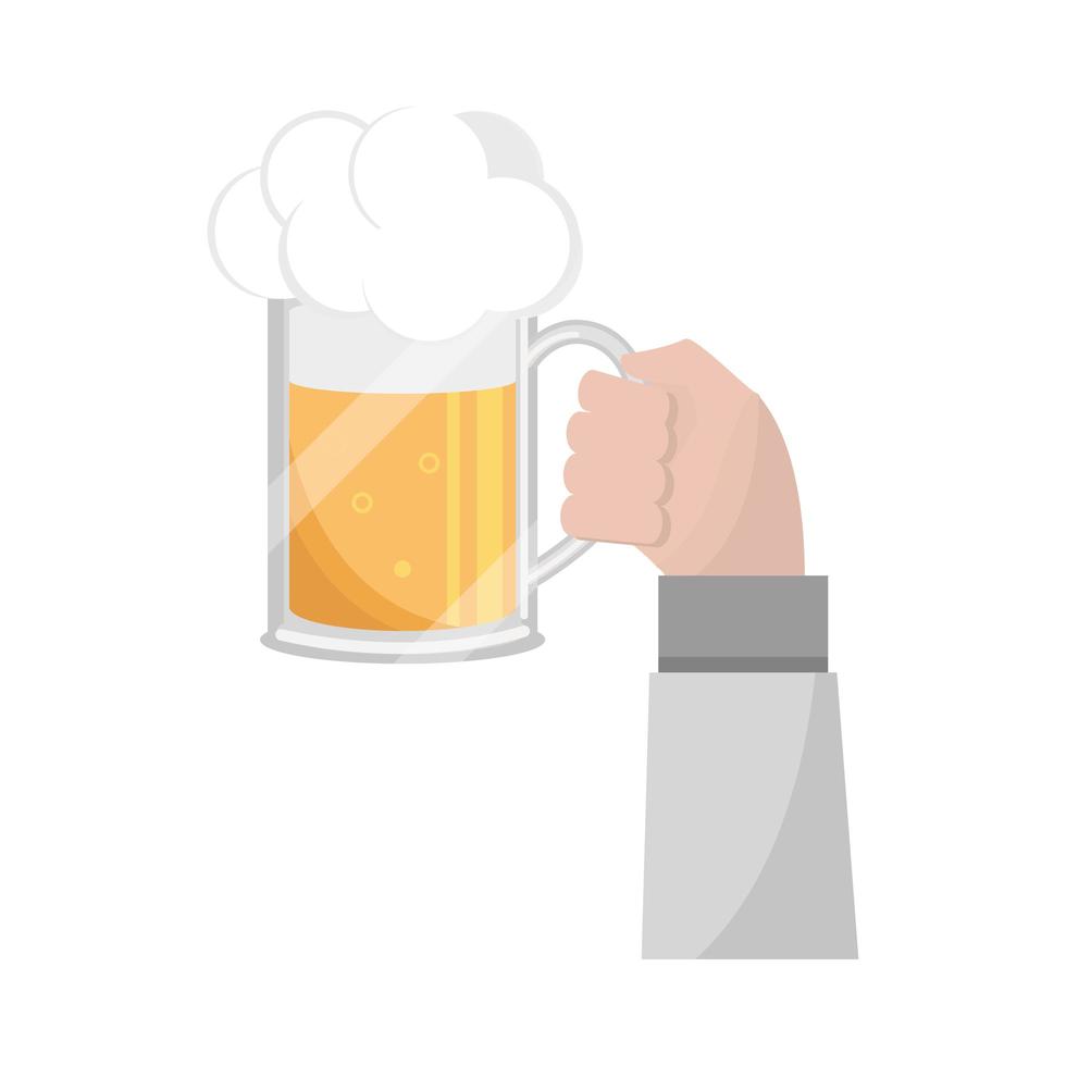 hand holds beer vector