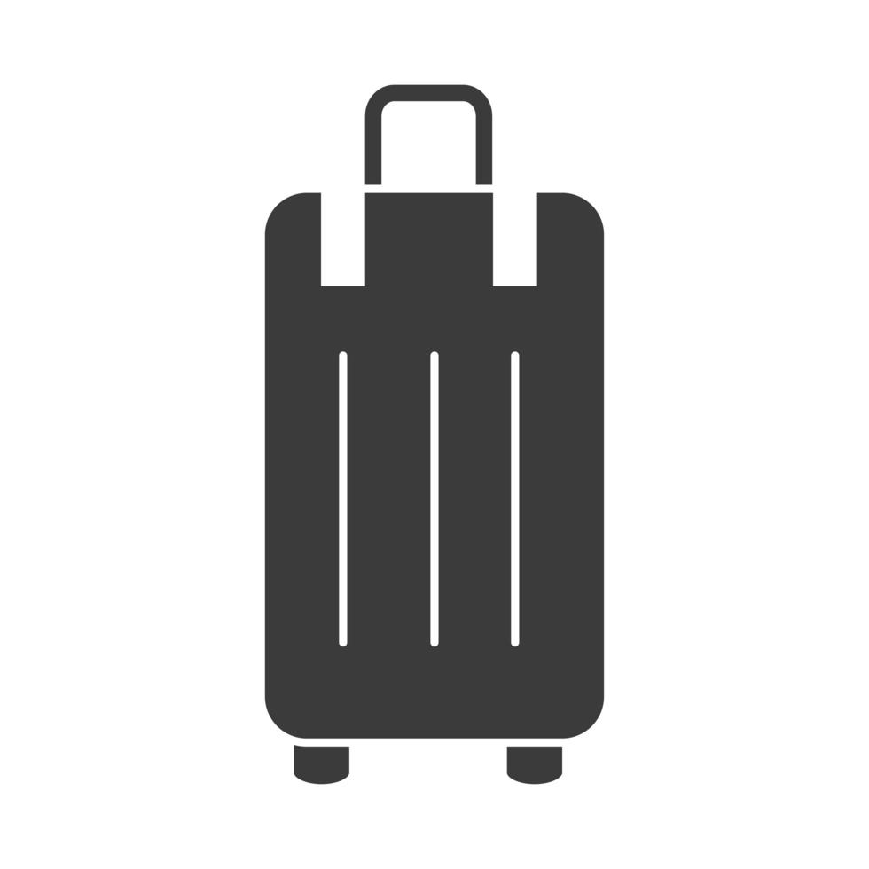 silhouette of suitcase with wheels vector