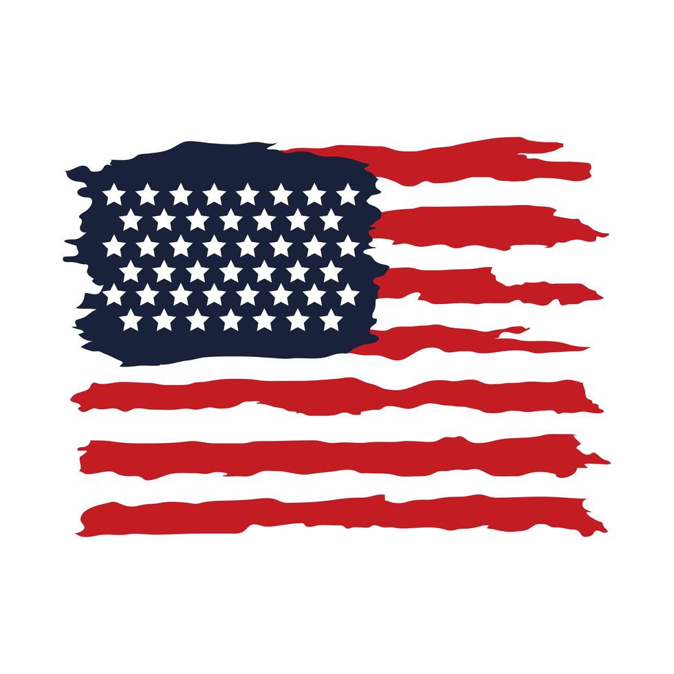 grunge american flag strokes vector