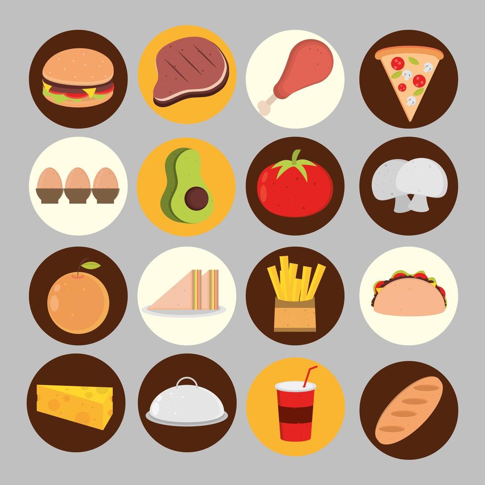 set of food vector
