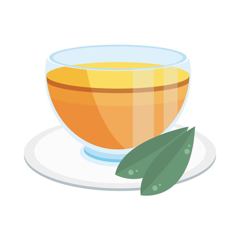 té de hierbas en taza vector