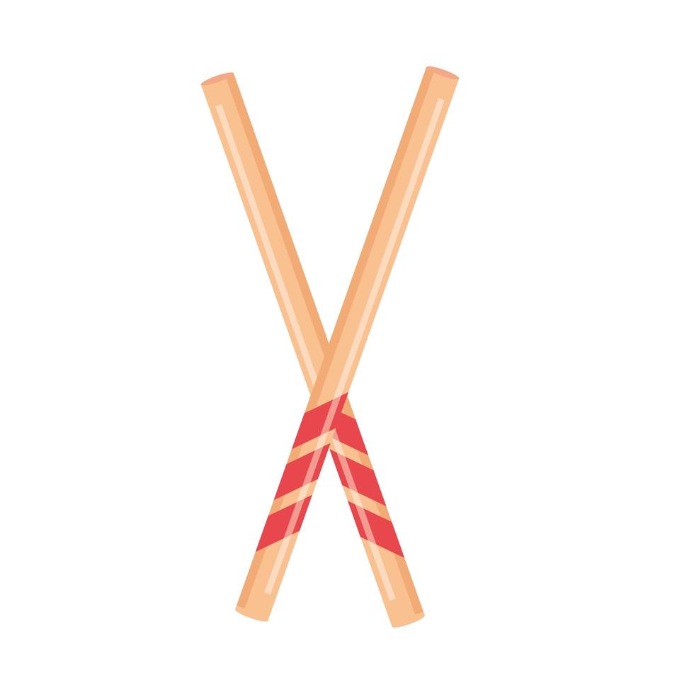 drumsticks wooden icon vector
